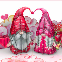 Load image into Gallery viewer, Three Dee Cards - Gonk Anniversary 3D Pop Up Card - Valentines Day For Her, Engagement, Congratulations on Wedding card, Wife Birthday, Couple Pop-up Gnome Greeting Card