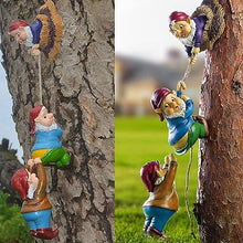 Load image into Gallery viewer, Tixqeaif Naughty Climbing Rope Fairy Garden Gnomes Statue, Resin Garden Gnome Tree Hugger Outdoor Decor Accessories For Lawn Balcony
