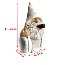 Load image into Gallery viewer, YTOOZ Outdoor Statue Garden Sculpture Outdoor Garden Gnome Yard Statue Decoration,White robes, smoking, erect middle finger Statue Gnome Decorations Patio Deck Yard Decor Garden Gift