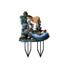 Load image into Gallery viewer, Garden Hanging Ornament Acrylic Gnome Shoe Yard Art Indoor Outdoor Decorative Unique Design For Home Patio (Blue, 30X20cm)