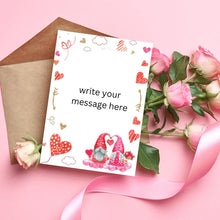 Load image into Gallery viewer, Three Dee Cards - Gonk Anniversary 3D Pop Up Card - Valentines Day For Her, Engagement, Congratulations on Wedding card, Wife Birthday, Couple Pop-up Gnome Greeting Card