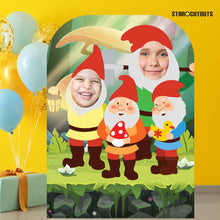 Load image into Gallery viewer, STAR CUTOUTS The Spirit of The Garden Gnomes Child Stand-In Cut Out, Cardboard, Multi-Colour, 131 x 95 x 131 cm