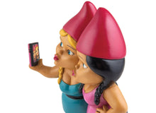 Load image into Gallery viewer, BigMouth Inc. Selfie Sisters Novelty Resin Garden Gnome Ornament | Weatherproof Great for Gardens | This Funny Little Gnome is the Perfect Gi ft | 18.5 cm x 12 cm x 20 cm