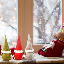 Load image into Gallery viewer, Leipple Gnome Christmas Ornaments - Christmas Gonk Decoration Handmade Swedish Tomte Gnomes Plush Scandinavian Santa Elf Table Ornaments (short legs)