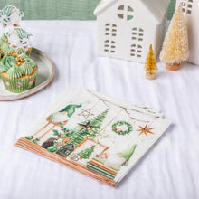 Load image into Gallery viewer, Anniversary House Tiflair Pack of 20 Christmas Whimsical Green Gonk Gnome Napkins 3 ply, 33 x 33cm, Thick and Strong Paper, for Table Decoration/decoupage, Disposable Napkins, Serviettes, Xmas Napkin