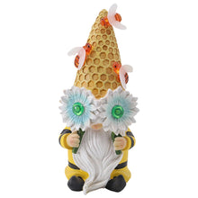 Load image into Gallery viewer, Solar Garden Ornaments, Gnome Figurine, Resin Gnome Statue, Bee Design Solar Lights, Gnomes Yard Decorations, Resin Gnome Sculpture, Outdoor Decorations, 8.86x4.13x3.94 Inches for Patio, Garden, Lawn