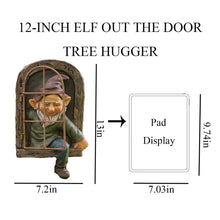 Load image into Gallery viewer, DHOBY GHAUT Elf Out of Door Tree Hugger 12-inch, Gnome Statue Tree Face Garden Decoration for Yard, Patio, Gnome Outdoor Clearance Large Ornaments, Garden Peeker Yard Art