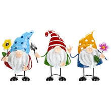 Load image into Gallery viewer, Gonk Metal Garden Ornament, 18.5 x 11.5 x 11 cm. (1 Pc.) - 3 Assorted Vibrant Garden Gnomes, Perfect for Pathways & Outdoor Decor