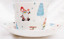 Load image into Gallery viewer, Rainbow Decors North Pole Gnomes Cup & Saucer Jumbo 425 ml 15oz Breakfast Fine Bone China Large Gonks Hand Decorated UK