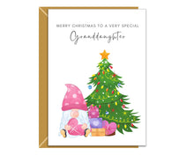 Load image into Gallery viewer, Cute Granddaughter Christmas Card - Xmas Gnome Gonk Card for Granddaughter (Regular - A5 folded to A6)