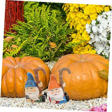 Load image into Gallery viewer, Happyyami 2pcs Garden Gnome Statue Charming Outdoor Decor for Garden Gnome Figurines Hooks Tree Ornaments for Home and Patio
