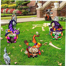 Load image into Gallery viewer, Toyvian 3Pcs Halloween Gnome Stakes Durable Acrylic Garden Signs for Outdoor Decor for Yards and Lawns Easy to Install Halloween Decorations