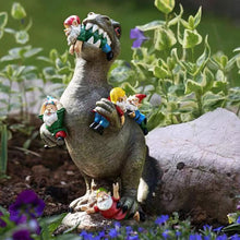 Load image into Gallery viewer, Jetcloud Garden Gnome Ornaments Dinosaur Eating Gnomes Outdoor Decor Funny Gnomes Sculpture Resin Figurine for Patio Decor Garden Art Resin Statue