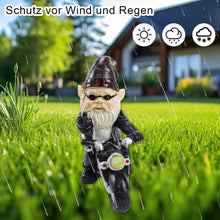 Load image into Gallery viewer, agctrler Biker Gnomes Garden Ornaments, 13 cm Funny Gnome Riding Motorcycle Outdoor Statues, Resin Dwarf Figurine Riding Motorcycle, Waterproof Gnome Figurine for Garden Yard Patio Lawn Decoration