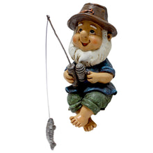 Load image into Gallery viewer, Garden Gnomes, Resin Fishing Gnomes Decorations for Yard, 1.8x2.8x3.9 Inch Garden Statues for Flower Pot Patio Lawn Outdoor.