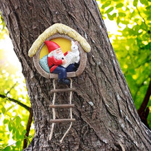 Load image into Gallery viewer, Limtula Garden Landscape Statue Gnomes And Rabbits With Ladder Resins Hanging Ornament For Indoor And Outdoor Use Tree Decors Garden Decoration