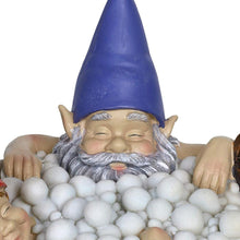 Load image into Gallery viewer, Solar Good Times Bubble Bath Gnomes, Funny Garden Gnome Couple in Bathtub LED Solar Statue Figurine for Outdoor Lawn Patio Yard Landscape Christmas Decorations