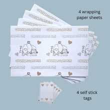 Load image into Gallery viewer, BeFindSee Wedding Wrapping Paper - Gift Wrap - Wedding Gonk - Wedding Gnome