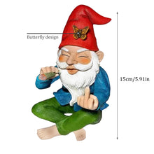 Load image into Gallery viewer, Garden Gnome, Middle Finger 5.9inch Resin Funny Garden Gnomes, Cheeky Smoking Naughty Gnomes Fade-resistant Mini Gnomes for Garden Lawn, Garden Sculptures Statues