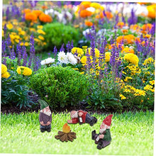 Load image into Gallery viewer, POPETPOP 4pcs Miniature Resin Dwarfs Small Dwarf Garden Decor Personality Garden Ornaments Micro Landscape Adornment Perfect Present for Friends Families