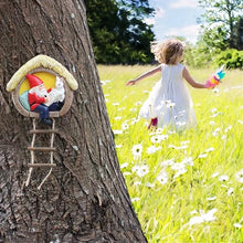 Load image into Gallery viewer, Limtula Garden Landscape Statue Gnomes And Rabbits With Ladder Resins Hanging Ornament For Indoor And Outdoor Use Tree Decors Garden Decoration