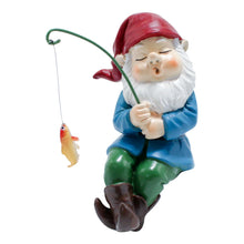 Load image into Gallery viewer, Fishing Gnomes Outdoor, Fisherboy Statue, Funny Resin Crafts Gnome, Garden Decorative Crafted from Resin, for Garden Paths, Courtyards, and Fish Tank Displays