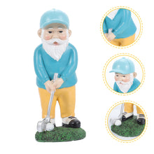 Load image into Gallery viewer, Uonlytech Golfing Gnome Sculpture Creative Resin Ornament for Garden Lawn Patio Funny Outdoor Decoration Eye-catching Lawn Gnome Figurine Housewarming Holidays