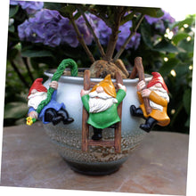 Load image into Gallery viewer, Happyyami 3pcs Garden Gnome Statue Set Outdoor Resin Dwarf Pendants Fairy Garden Decorations Tree Ornaments