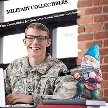 Load image into Gallery viewer, GAZETSZ Garden Gnomes, 4.5inch Gnome Statues, Military Gnome with Gun, Funny Army Gnomes Decorations for Yard, Indoor Outdoor Halloween Christmas Thanksgiving Gifts (Red+Yellow+Blue)