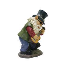 Load image into Gallery viewer, Nature's Mark Rock n Roll Gnome in a Band Playing Guitar Resin Statue Figurine Home Garden Decorative Accent Décor (9" H)