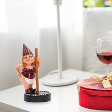 Load image into Gallery viewer, Dnoifne Pole Dancing Gnome Statue, Resin Garden Statues, Funny Outdoor Figure, Creative Spring Decoration, Dance Gnome, Lady Statue (Red)