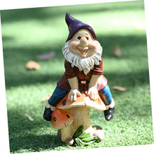 Load image into Gallery viewer, Happyyami Outdoor Garden Dwarf Statue Adorable Resin Figurine for Home Decor Desktop Lawn and Decoration Durable Eco-friendly Miniature Gnome Ornament