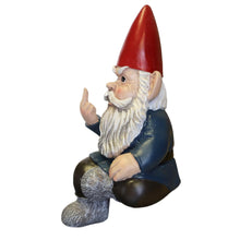 Load image into Gallery viewer, Candy Creations On Cloud 9 Grumpy Seated Garden Gnome Giving Middle Finger, Funny Angry Lawn Dwarf, Indoor or Outdoor Unique Decor