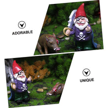 Load image into Gallery viewer, Happyyami 1set Creative Pirate Gnome Resin Figurine Pig Statues for Garden Decoration Unique Outdoor Ornament for Halloween and Holiday Decor