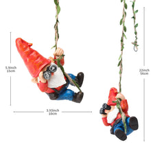 Load image into Gallery viewer, WONDHOME Hanging Gnome Garden Statue Funny Climbing Gnomes with Telescope Figurine Tree Hugger for Outdoor Lawn Home Patio Yard Art Decoration Father's Day Christmas Gardening Gifts for Mom Dad