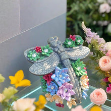 Load image into Gallery viewer, Kraledge Garden Statue, Dragonfly Patio Decor Solar Statue with 10 LED Lights, Resin Dragonfly Figurines Ornament for Balcony, Yard, Lawn Ornament, Perfect Garden Gift