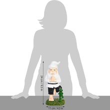 Load image into Gallery viewer, BRUBAKER Garden Yoga Gnome Tree - Gnome with Frog - Garden Sport Figure Vrksasana - Weatherproof Zen Decoration for Garden and Camping - Funny White Outdoor Decoration - 9.5 inches