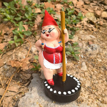 Load image into Gallery viewer, Myqiqi Pole Dancing Gnome Statue Funny Gnome Garden Ornament for Fairy Garden or Home Décor Two Size 12cm and 17cm (RED-S)