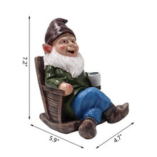 Load image into Gallery viewer, Tirifer Drinking Coffee Garden Gnome Statue, Wizard Gnome 3D Dwarves, Polyresin Outdoor Sculpture Gnome Statue Garden Figurine Art Garden Decoration for Lawn Yard Balcony Porch Patio…