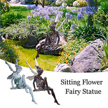 Load image into Gallery viewer, Fairy Statue, Sitting Fairy Sculpture, Resin Garden Figurine Ornament, Outdoor Yard Landscape Decoration Waterproof Resin Angel Garden Statue Figurine for Patio Lawn Yard Decoration,A