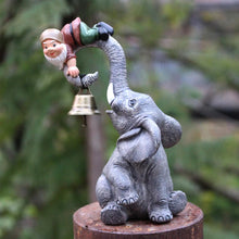 Load image into Gallery viewer, Meyas Garden Statues Garden Sculptures Garden Decoration Figures Desktop Ornament Figures Statues Elves Elephant Landscape Sculpture Decoration Gnome Elephant Bell Resin Statues Yard Balcony