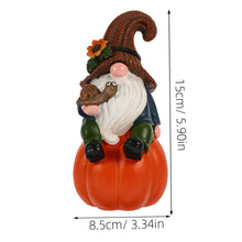 Load image into Gallery viewer, Cabilock Gnome Ornaments for Garden Decor Resin Pumpkin Gnome Statue Fall Style for Outdoor Use