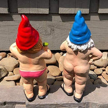 Load image into Gallery viewer, Garden Gnome, Statue Peeing Gnome, Naughty Garden Gnome, Funny Naked Gnome, Resin Garden Gnomes, Male Female Nude Gnomes Goblin-Art Decoration, Lawn Ornaments Indoor or Outdoor Garden Ornament (woman)