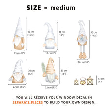 Load image into Gallery viewer, Dizzy Duck 5 Christmas Gonk Window Stickers Decal Cling Xmas Gnome Decoration - Large