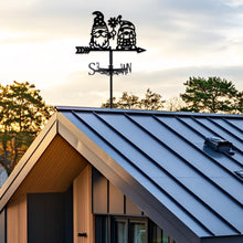 Load image into Gallery viewer, beinkmake Gnomes in Love Weathervane Metal Wind Vane Cute Flower Garden Decoration Direction Indicator Stake Mount Ornament for Farmhouse Yard Roof Outdoor