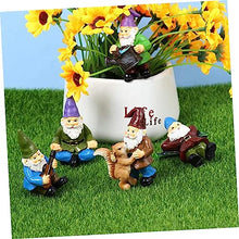 Load image into Gallery viewer, Toyvian 6Pcs Garden Gnome Statue Ornament Creative Resin Dwarf Figurines for Decoration Durable Outdoor Adornment Weather Resistant Courtyard Decor