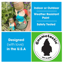 Load image into Gallery viewer, Gnometastic Gnomes - UFO Gnome, 8.85in, Mushroom House Garden Gnomes with Alien UFO Crash Landing - Funny Garden Gnomes Decorations for Yard and Outdoor Lawn Ornament and Fairy Garden Accessories