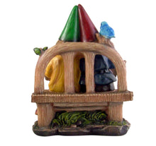 Load image into Gallery viewer, MOSKILA Sitting Gnome Couple Garden Statue 11.5 Inch Multicolored Resin Rustic Gnome Statue