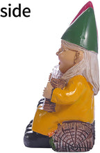 Load image into Gallery viewer, Abbcoert Gnomes Garden Decorations Grow Old with Me Whimsical Mr and Mrs Gnome Hobbit Couple Sitting On Garden Log Statue Indoor Outdoor Garden Statuesfor Patio Garden Lawn Home Decor