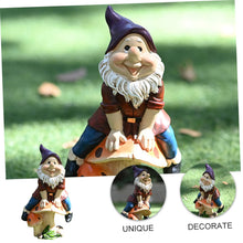 Load image into Gallery viewer, Happyyami Outdoor Garden Dwarf Statue Adorable Resin Figurine for Home Decor Desktop Lawn and Decoration Durable Eco-friendly Miniature Gnome Ornament